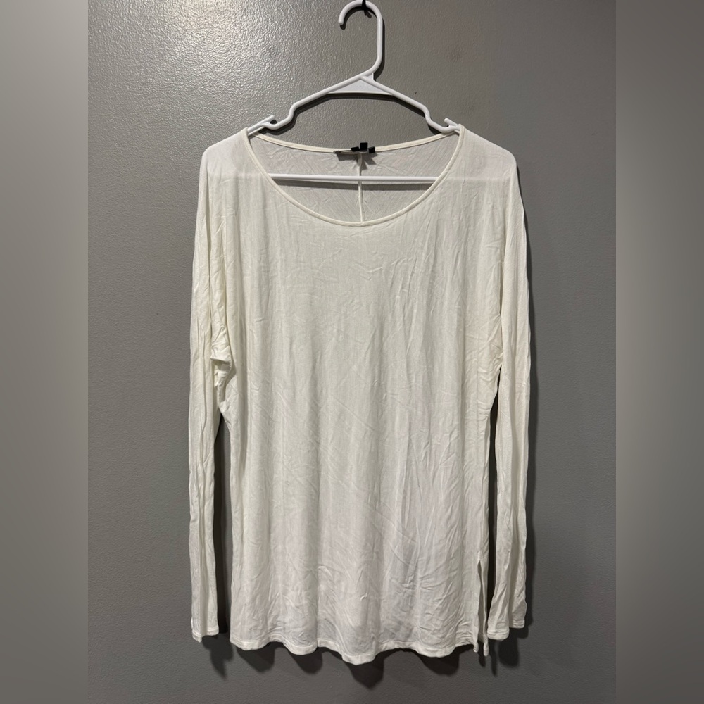 Vince Silk Blend Long Sleeve Top Size Small